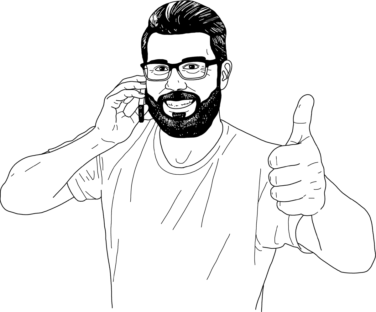 Father showing thumbs up